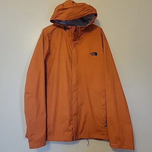 The North Face Windbreaker Adult XXL Dark Orange Full Zip Dry Vent Jacket Pocket - Picture 3 of 15